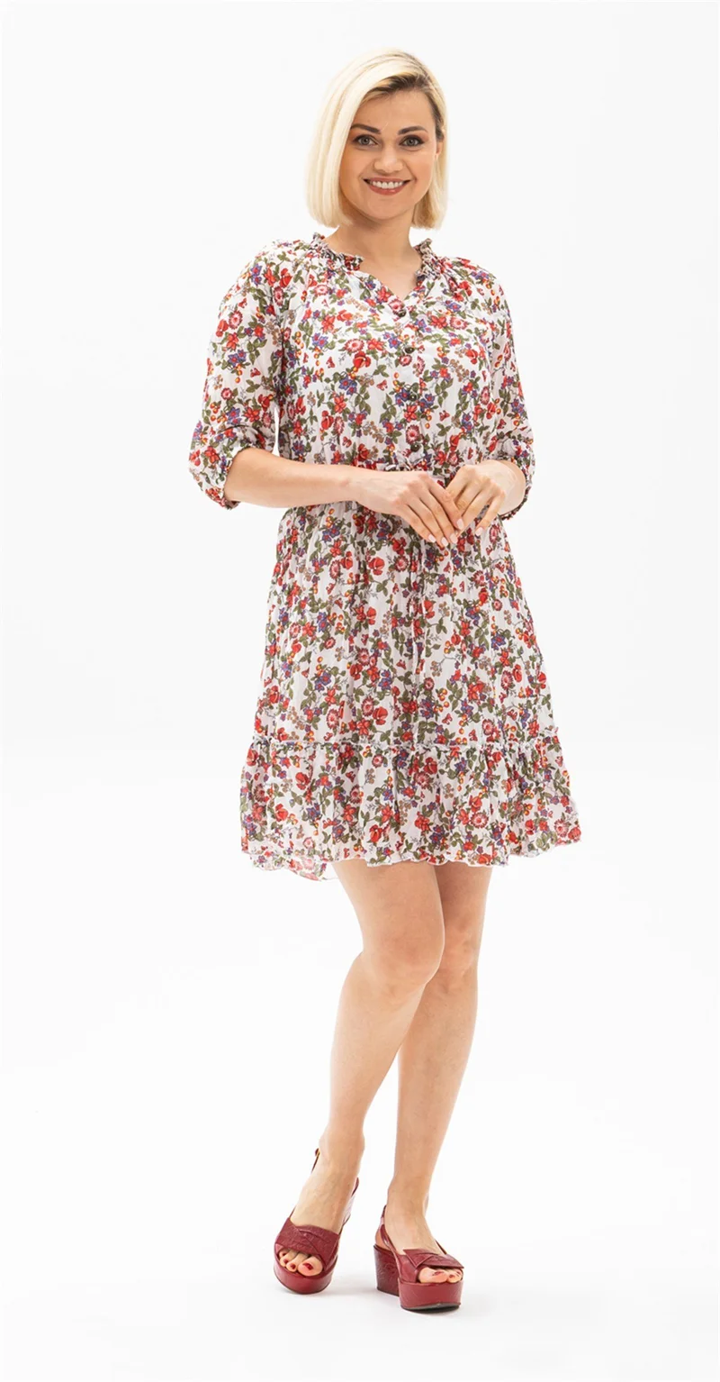 Eliş Şile Bezi Floral Print Dress