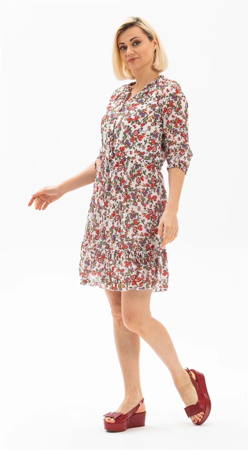 Eliş Şile Bezi Floral Print Dress