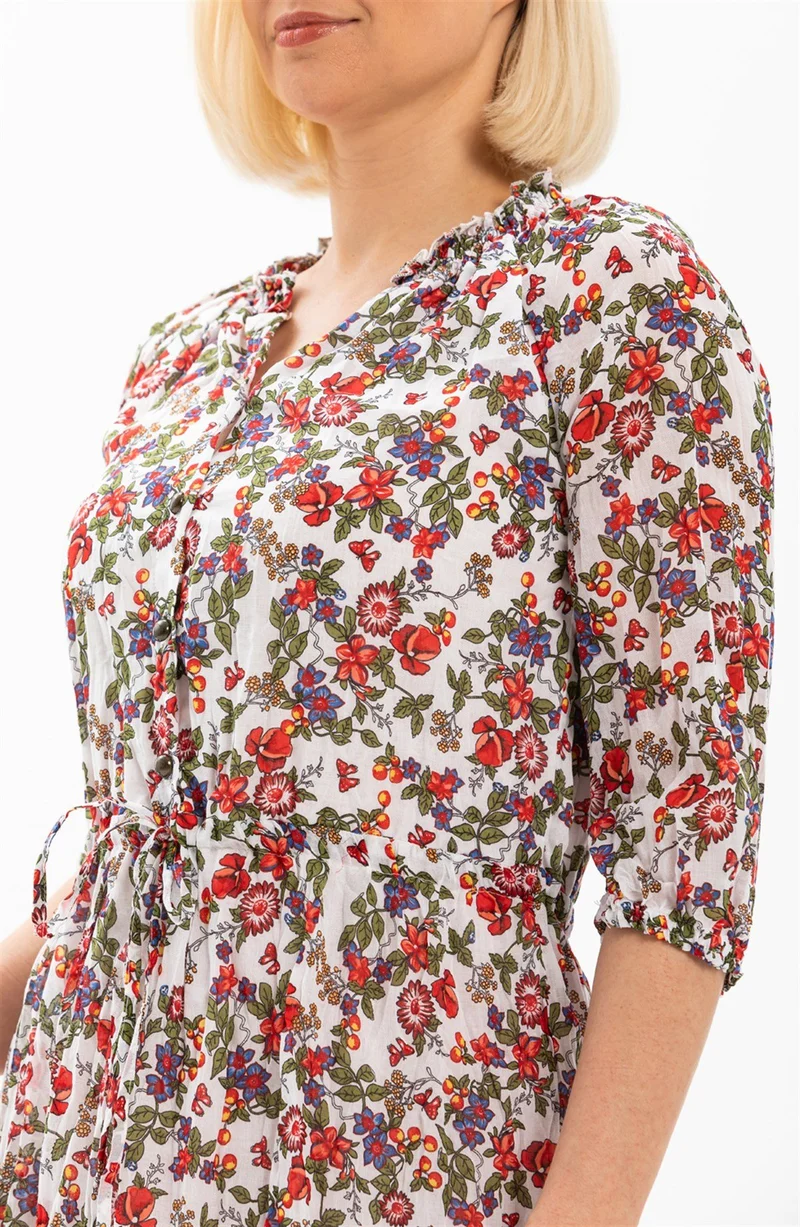 Eliş Şile Bezi Floral Print Dress