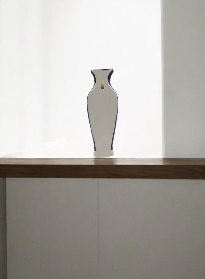 The Pottery Muse Ceramic Vase for Home Decoration, Wall Hanging Flower Vase for Home Decor, Best for Home & Office Decor, Best for Gift to Friends, Family & Colleague (Blue) - Image 3
