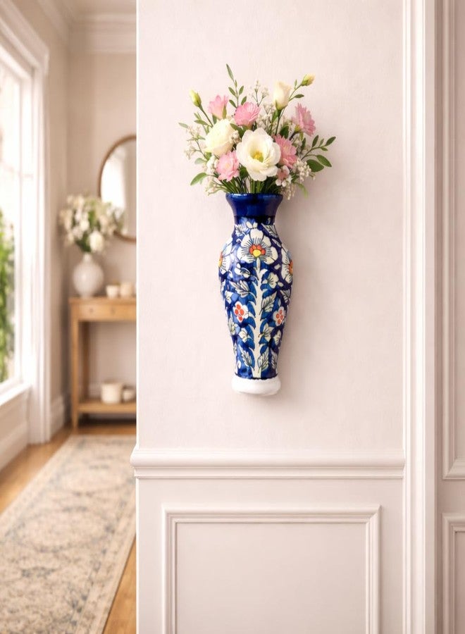 The Pottery Muse Ceramic Vase for Home Decoration, Wall Hanging Flower Vase for Home Decor, Best for Home & Office Decor, Best for Gift to Friends, Family & Colleague (Blue) - Image 2