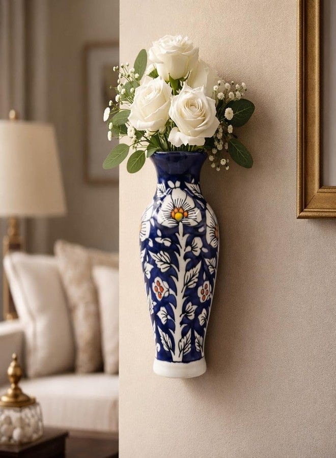 The Pottery Muse Ceramic Vase for Home Decoration, Wall Hanging Flower Vase for Home Decor, Best for Home & Office Decor, Best for Gift to Friends, Family & Colleague (Blue) - Image 4