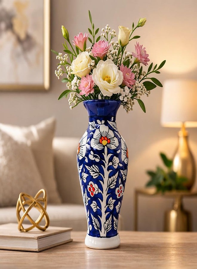The Pottery Muse Ceramic Vase for Home Decoration, Wall Hanging Flower Vase for Home Decor, Best for Home & Office Decor, Best for Gift to Friends, Family & Colleague (Blue) - Image 5