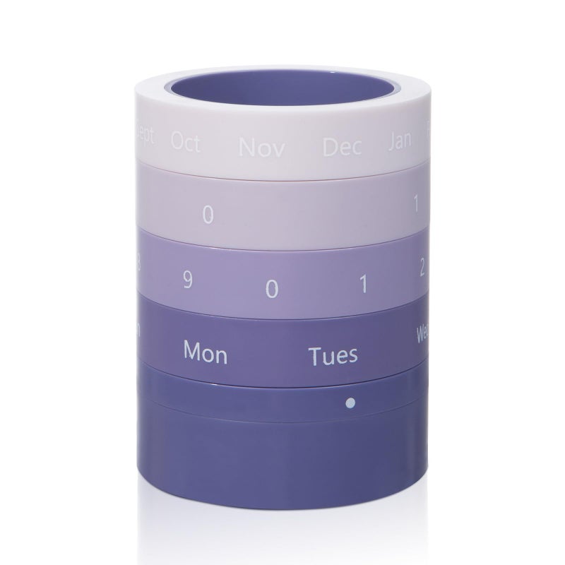 Comix Calender Pen Holder for Desk, Cute Platsic Pencil Holder, Purple Desk Organizer for Home School Office Supplies - Image 1