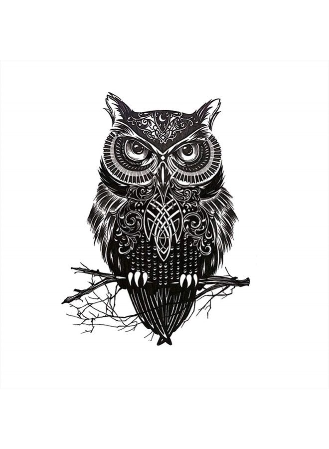 Finrray Owl Temporary Tattoos Large Temporary Tattoo Half Arm Tattoo Sleeves Stickers Shoulder Body Art for Men Women Teens-6 Sheets - Image 2