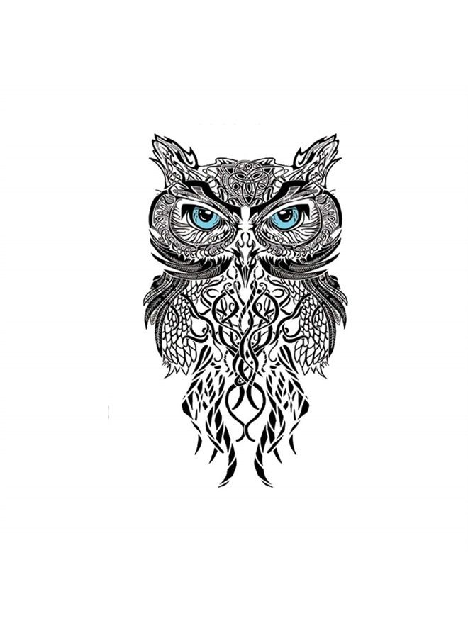 Finrray Owl Temporary Tattoos Large Temporary Tattoo Half Arm Tattoo Sleeves Stickers Shoulder Body Art for Men Women Teens-6 Sheets - Image 3