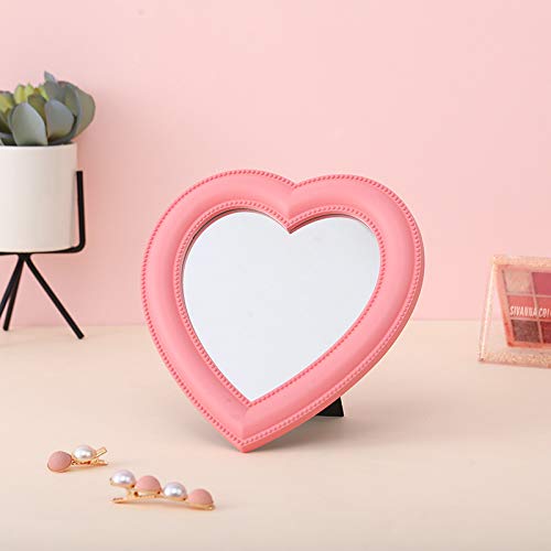 Utavu Makeup Mirror Heart Shape Wall Desktop Mirror Cosmetic Vanity Mirror for Women Ladies Friends Gift - Image 3
