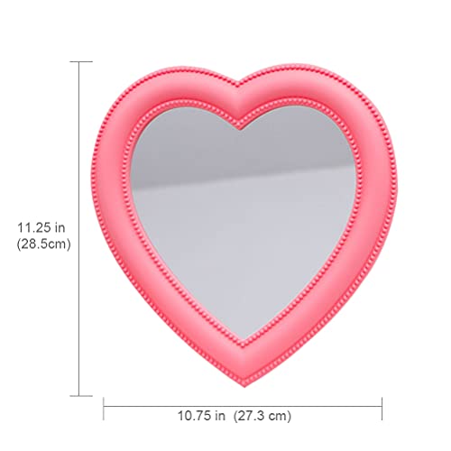 Utavu Makeup Mirror Heart Shape Wall Desktop Mirror Cosmetic Vanity Mirror for Women Ladies Friends Gift - Image 2