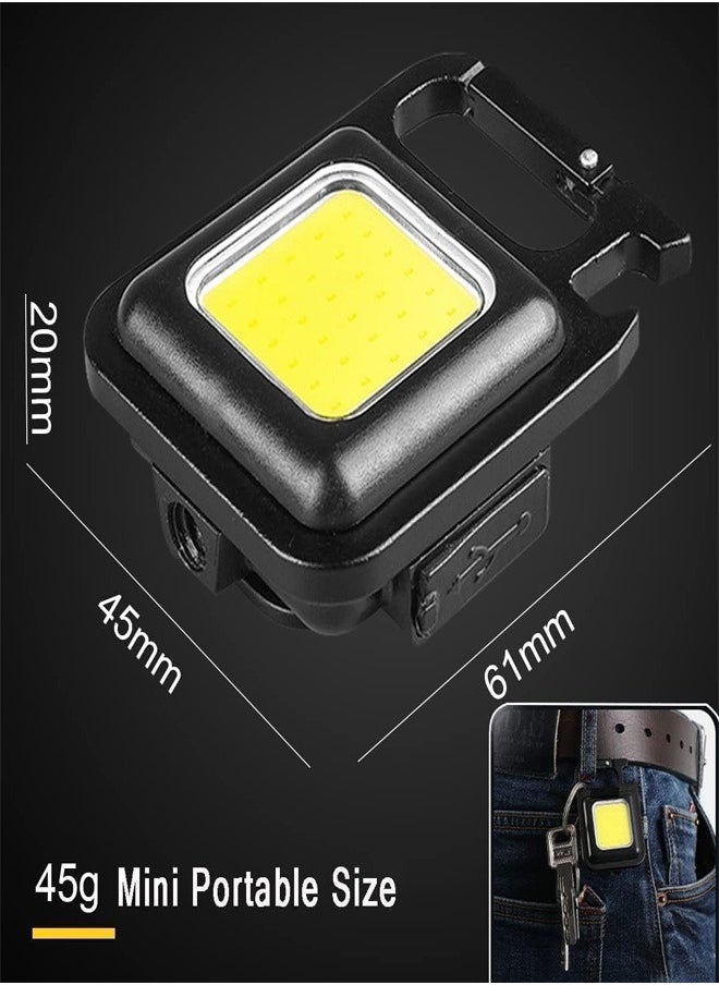 Generic - 1000 Lumen Rechargeable Mini Flashlights with Keychain, Portable Flashlight with 3 Lighting Modes, Folding Bracket, Bottle Opener and Magnetic Base for Walking - Image 1