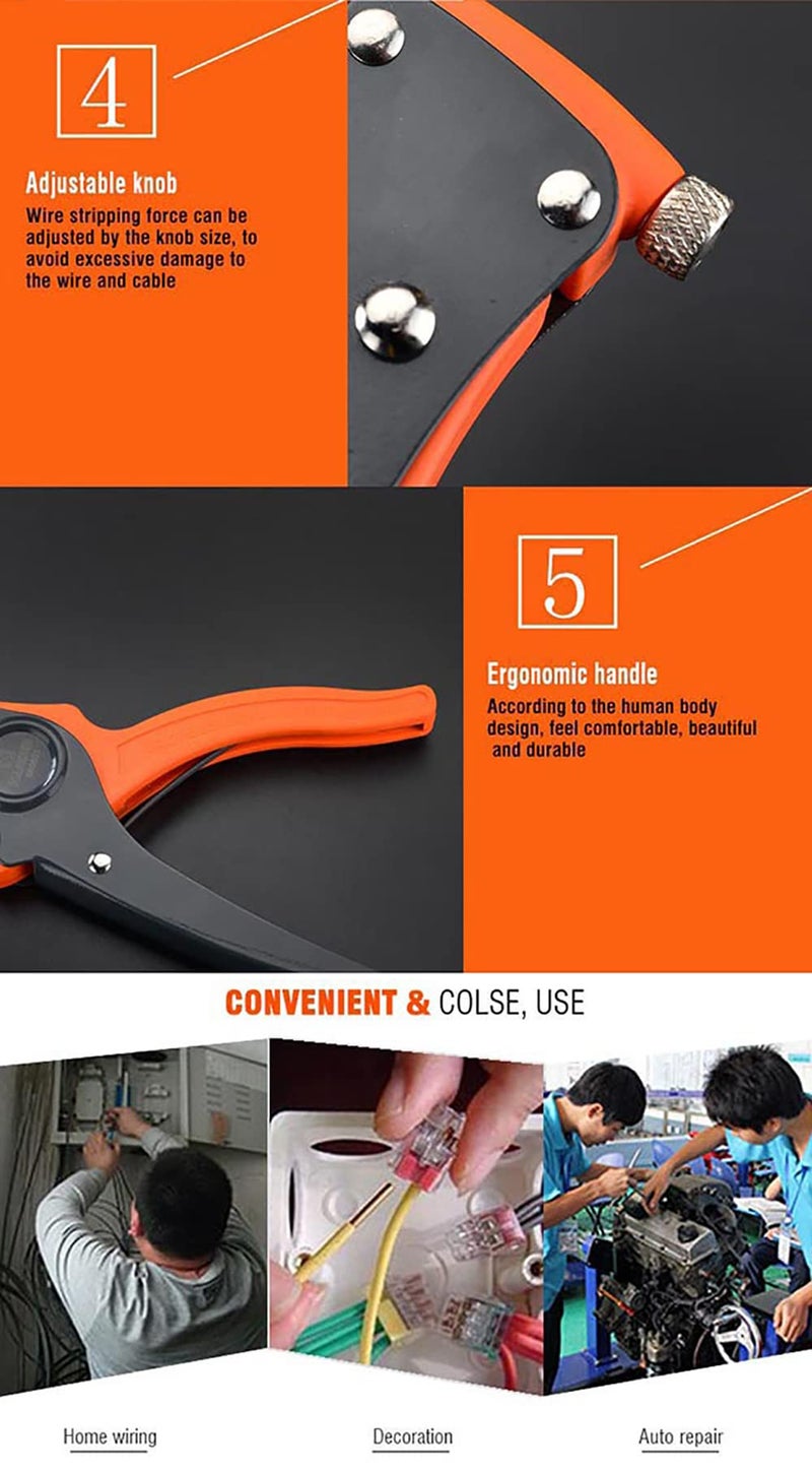 Harden 0.2-6mm Multi-Purpose Wire Stripper, Self-Adjusting Mechanism According to Wire Size, Simple Adjustment Dial for Blade Pressure - 660601 - Image 5