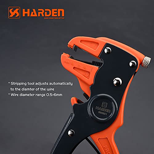 Harden 0.2-6mm Multi-Purpose Wire Stripper, Self-Adjusting Mechanism According to Wire Size, Simple Adjustment Dial for Blade Pressure - 660601 - Image 3