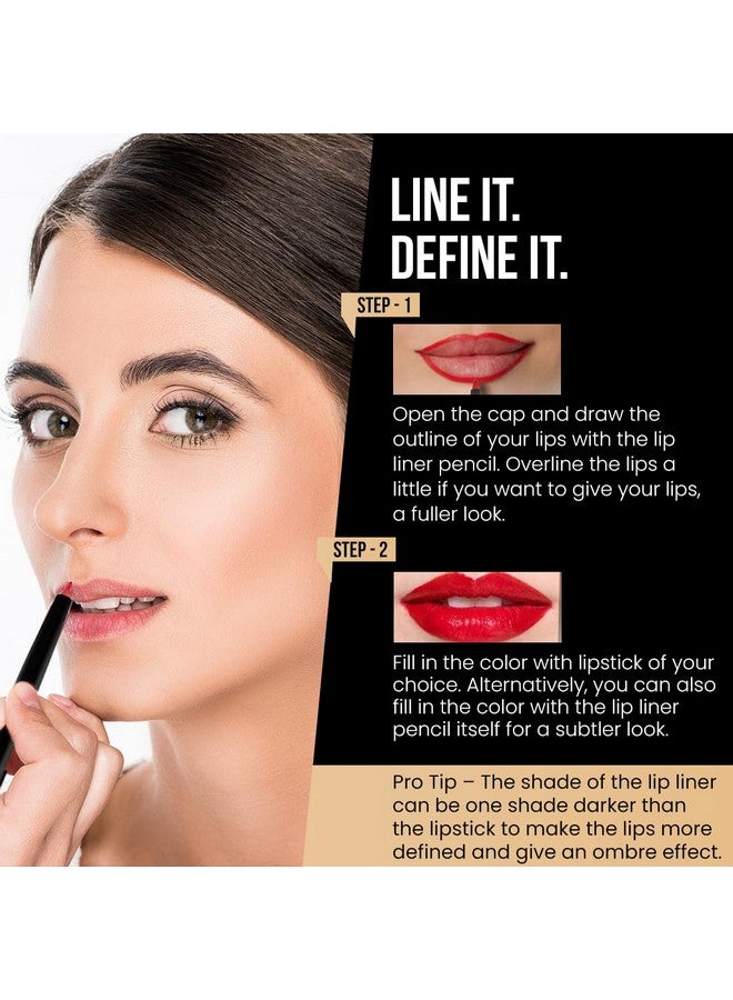 Coloressence Long Stay Waterproof Creamy Lip Liner Pencil With In-Built Sharpener | Brown - Image 5