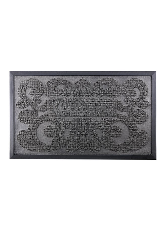 Royalford Welcome Printed Rectangular Door Mat Grey 45x75cm - Image 1