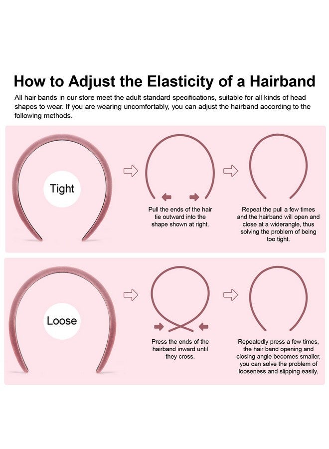 Loquat 4 Pcs Velvet Wide Headbands For Women Girls Turban Vintage Boho Head Bands Fashion Non Slip Head Wraps Hoop Hair Accessories - Image 3