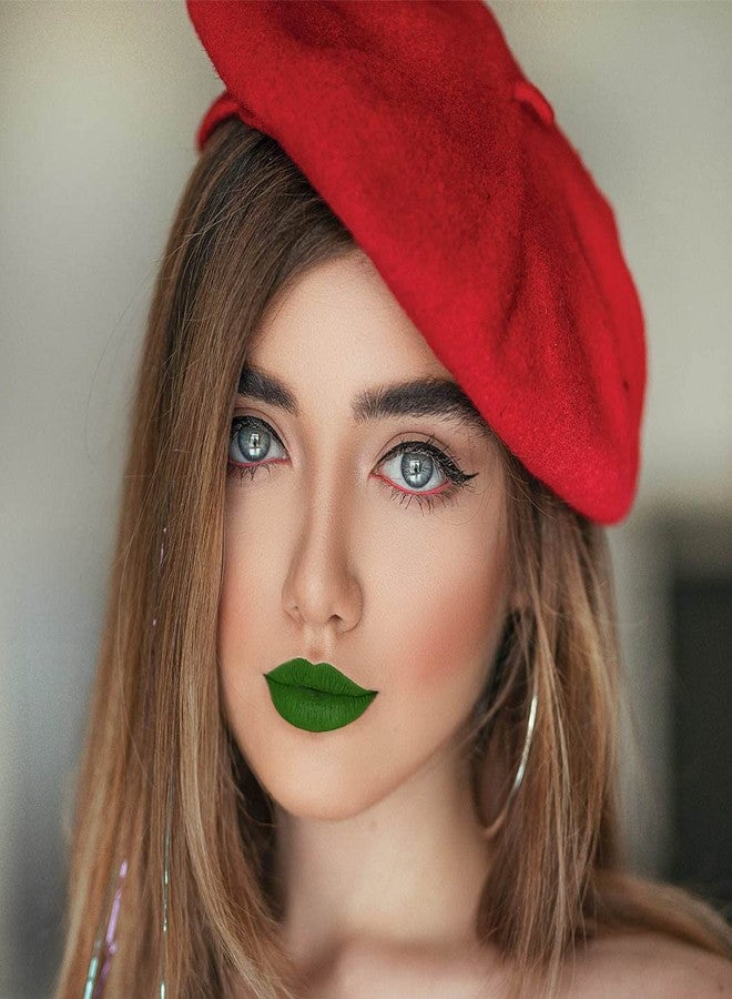 Kilshye أحمر شفاه سائل غير لامع من كيلشاي - أحمر شفاه هالوين - صبغة قوطية - لمسة مخملية - أحمر شفاه للزي - كوزمستيس للنساء والفتيات - عبوة من 1 (أخضر) - Image 2