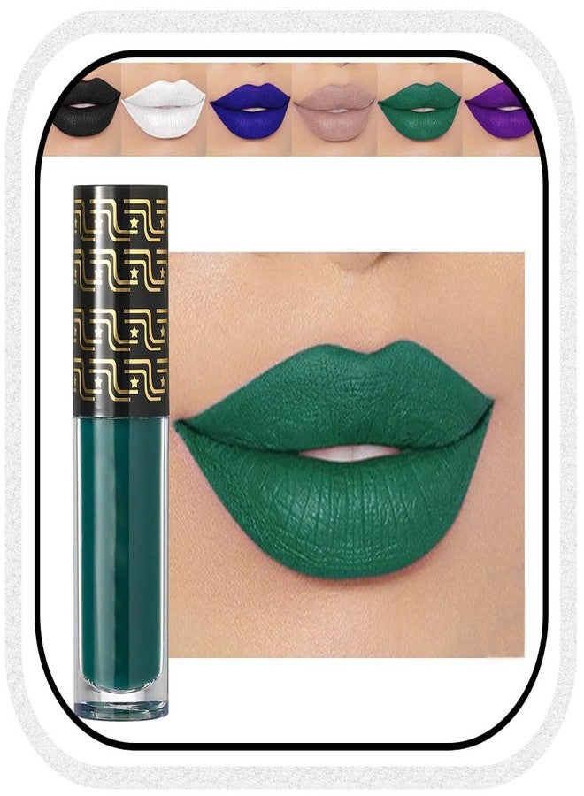 Kilshye أحمر شفاه سائل غير لامع من كيلشاي - أحمر شفاه هالوين - صبغة قوطية - لمسة مخملية - أحمر شفاه للزي - كوزمستيس للنساء والفتيات - عبوة من 1 (أخضر) - Image 1