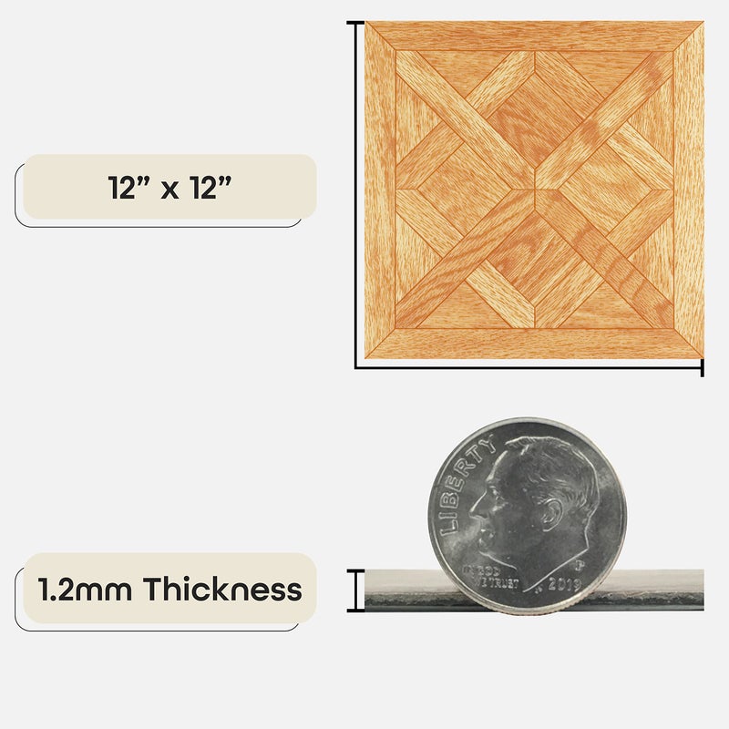 Achim Nexus Self Adhesive 12-Inch Vinyl Floor Tiles, 20 Tiles - 12" x 12", Classic Parquet Oak Slate Pattern - Peel & Stick, DIY Flooring for Kitchen, Dining Room, Bedrooms & Bathrooms by Achim Home Decor - Image 3