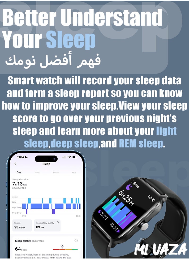 Mi VAZA - Smart Watch for Women,Fitness Watch(Answer/Make Call),RunmefitOS 2.0 Built-in, [24H Heart Rate Sleep Blood Oxygen Monitor],IP68 Waterproof,100 Sports Modes Step Calorie Watches for iOS&Android Phones - Image 1