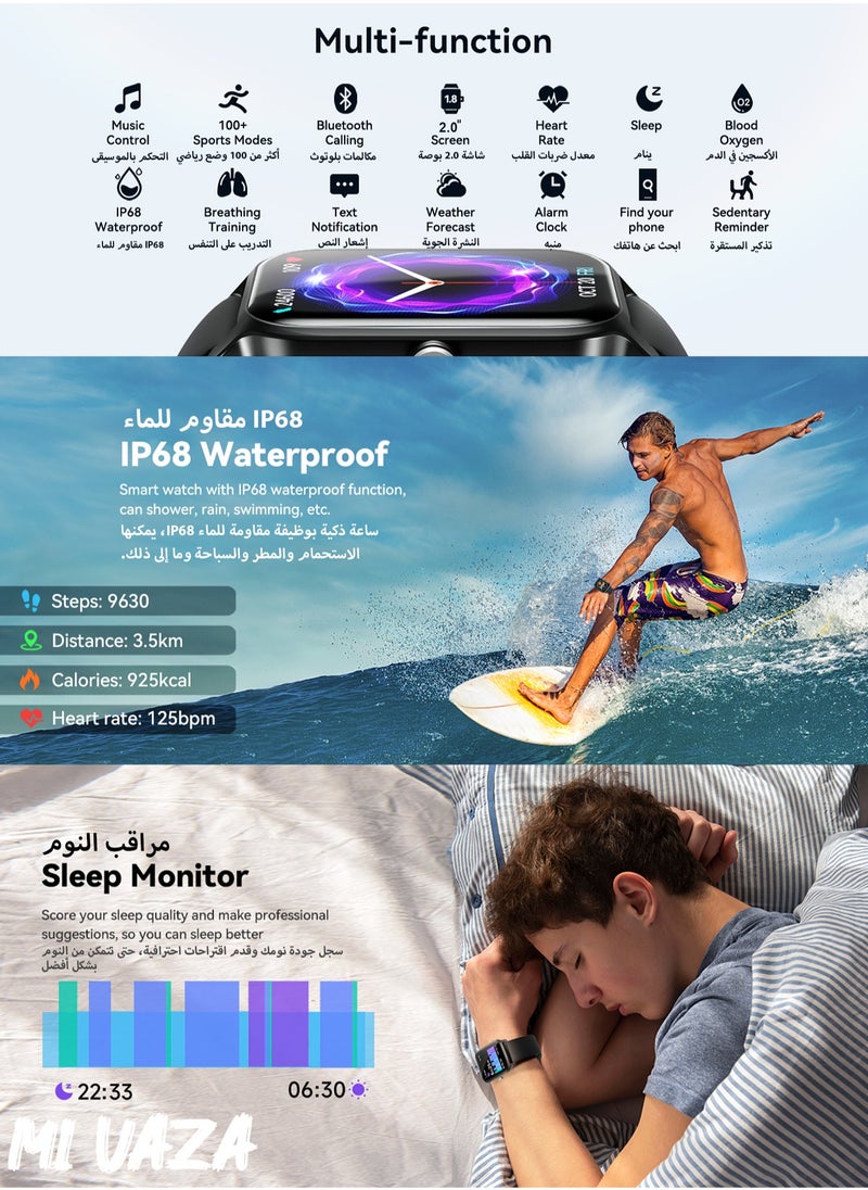 Mi VAZA - Smart Watch for Women,Fitness Watch(Answer/Make Call),RunmefitOS 2.0 Built-in, [24H Heart Rate Sleep Blood Oxygen Monitor],IP68 Waterproof,100 Sports Modes Step Calorie Watches for iOS&Android Phones - Image 1
