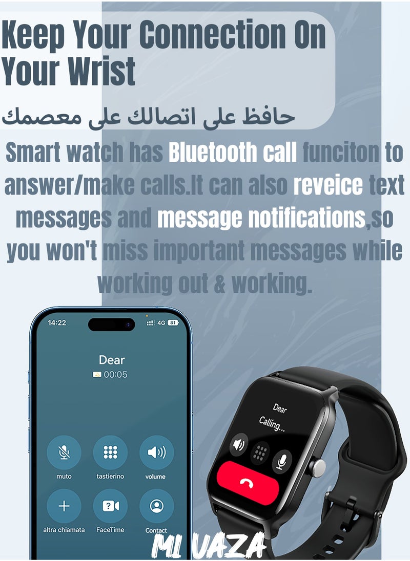 Mi VAZA - Smart Watch for Women,Fitness Watch(Answer/Make Call),RunmefitOS 2.0 Built-in, [24H Heart Rate Sleep Blood Oxygen Monitor],IP68 Waterproof,100 Sports Modes Step Calorie Watches for iOS&Android Phones - Image 1