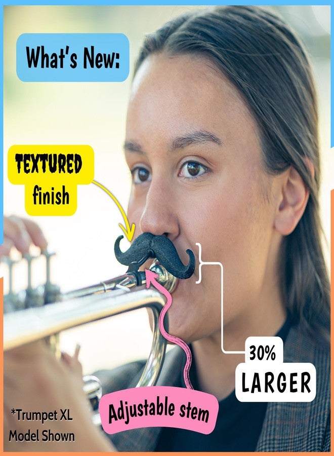 Brasstache The Original 2.0 - [2-Pack] Clip-on Mustache for Trumpet Mouthpiece, XL and Handlebar Combo Version - Image 4