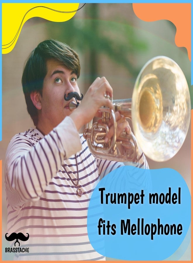Brasstache The Original 2.0 - [2-Pack] Clip-on Mustache for Trumpet Mouthpiece, XL and Handlebar Combo Version - Image 5