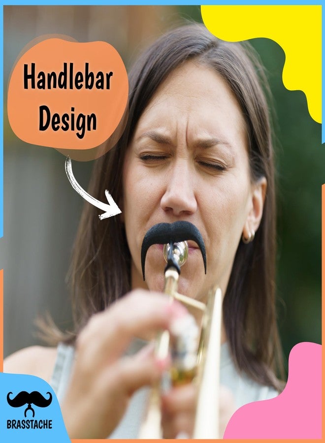 Brasstache The Original 2.0 - [2-Pack] Clip-on Mustache for Trumpet Mouthpiece, XL and Handlebar Combo Version - Image 3