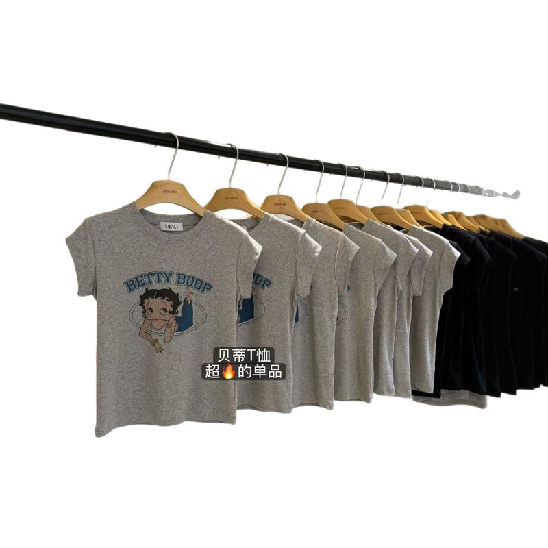 Women's Cartoon Print T-Shirt - Image 5