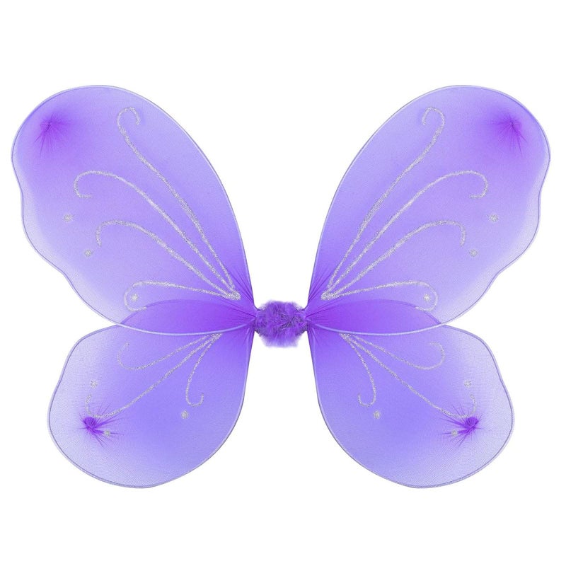 Dushi Fairy Wings for Girls Girls Butterfly Fairy Wings Fairy Costumes Sparkle Fairy Princess Angel Wings Cosplay Christmas Halloween Dress Up Birthday Party Favor Gift for Kids Girls Purple - Image 2
