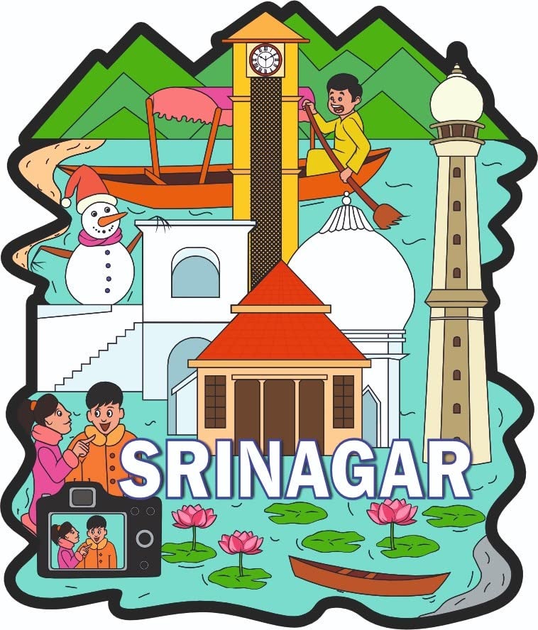 Skywalk India Souvenir Wooden MDF Srinagar Fridge Magnet (Multicolour) PBS-M-521 - Image 4