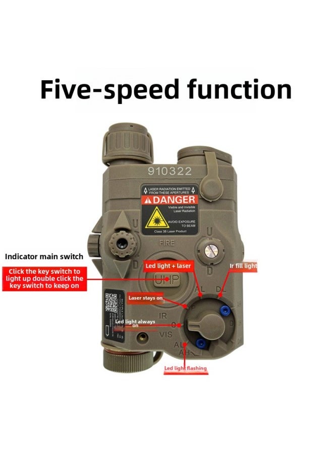 Generic - Overseas PEQ15 Red/Green Laser IR Light Indicator Tactical Flashlight LED Light Flash-Product Specifications:Black (green Laser +IRfill Light +LEDlight Always On + Flashing) - Image 1