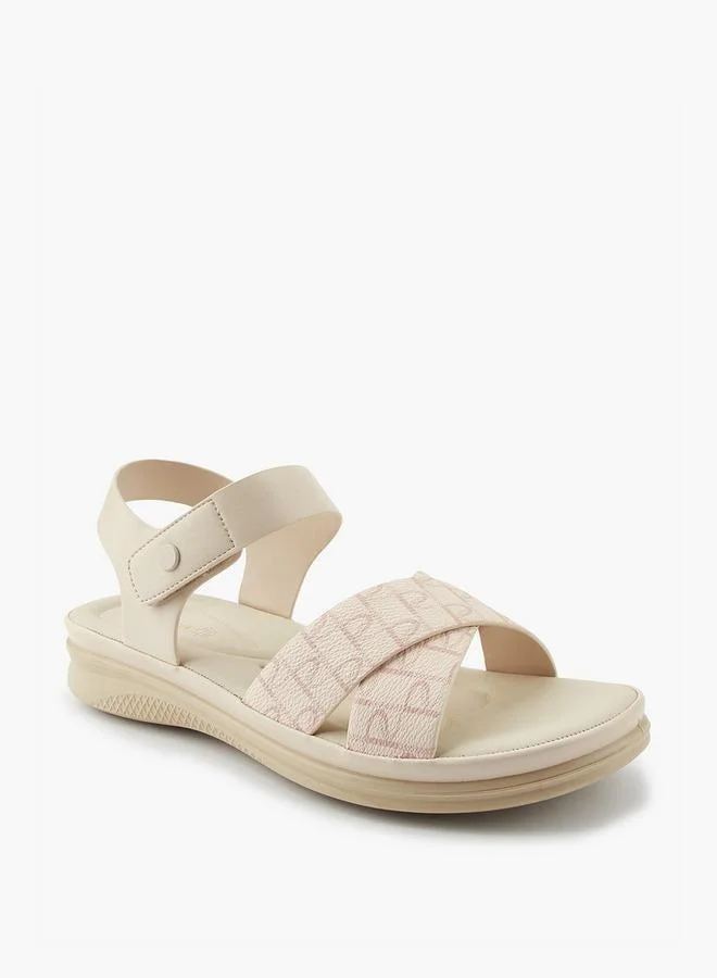 Women's Printed Hook and Loop Sandals