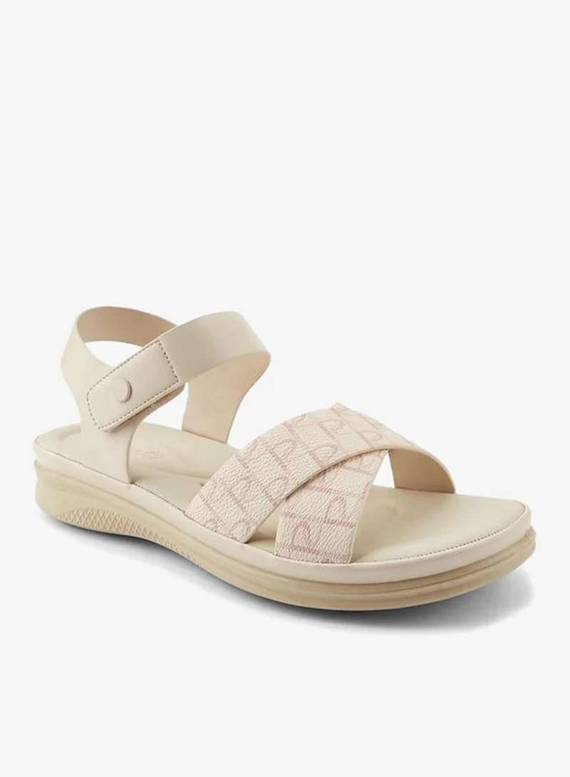 Women's Printed Hook and Loop Sandals