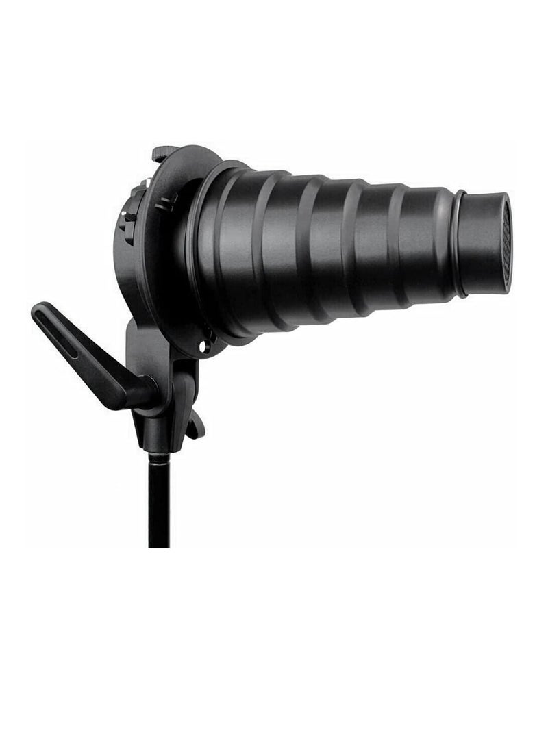 Metal Snoot with Honeycomb Grid and 5 Color Filters for Bowens Mount Flash Studio Light  - Image 5