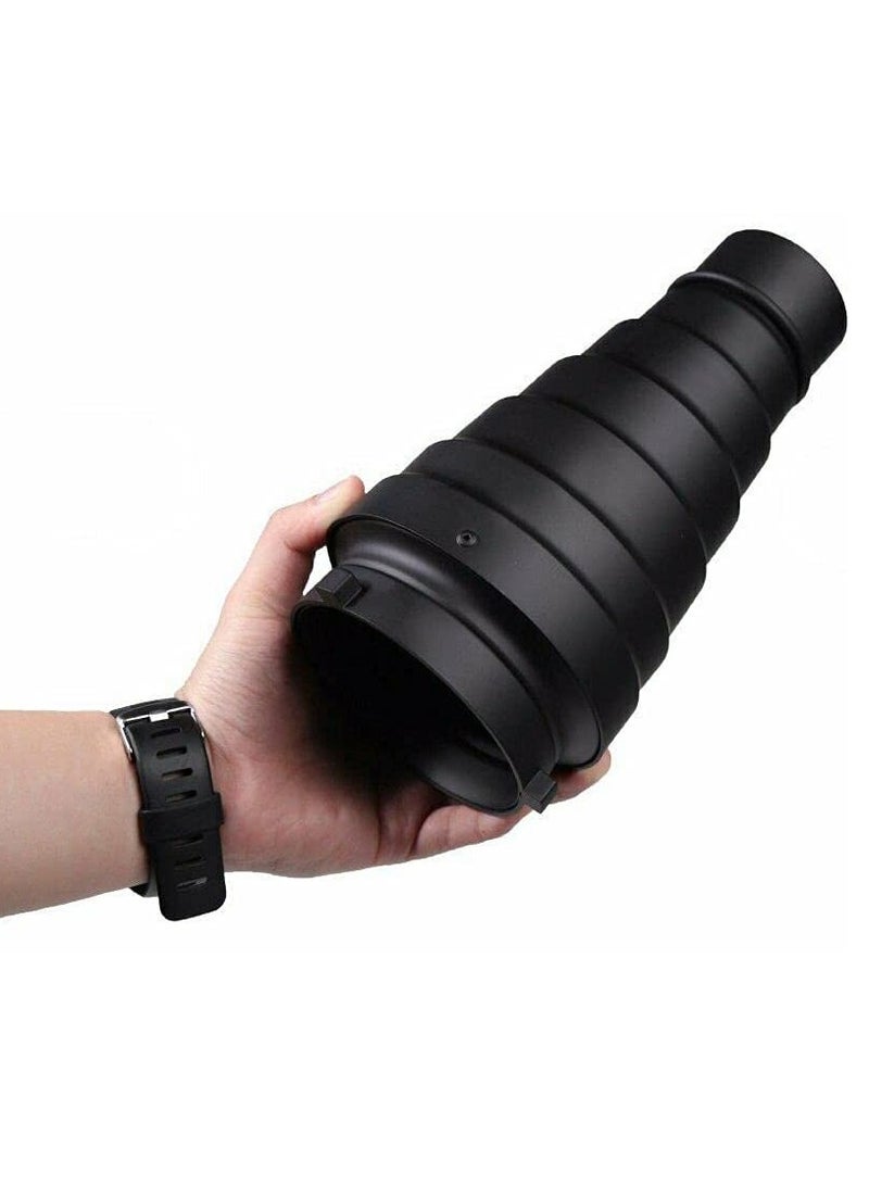 Metal Snoot with Honeycomb Grid and 5 Color Filters for Bowens Mount Flash Studio Light  - Image 3