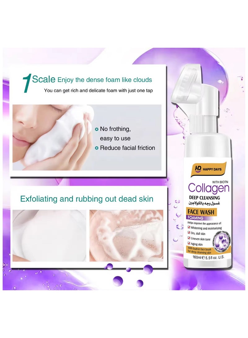 HAPPY DAYS DEEP CLEANSING FACE WASH FOAMING WITH BIOTN Collagen 160 ml - Image 2