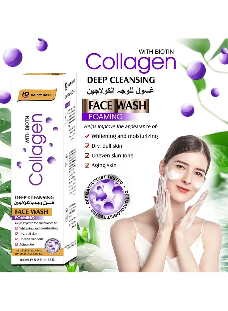 HAPPY DAYS DEEP CLEANSING FACE WASH FOAMING WITH BIOTN Collagen 160 ml - Image 4