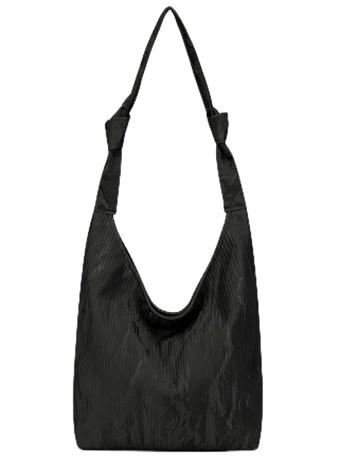 TINYAT Leather Hobo Bags for Women Small Crossbody Purse Slouchy Shoulder Bag Work Tote Bag Casual Handbag - Image 1