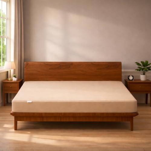 MY ARMOR Waterproof Mattress Protector King Size, 78x72, 6.5x6 feet, Double Bed Protector Sheet Cover, Breathable and Hypoallergenic Ultra Soft Fitted Terry Cotton Feel Fabric, Elastic Skirting, Beige - Image 2