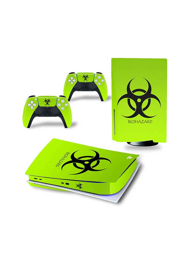 NIBEMINENT Console And Controller Sticker Set For PlayStation 5 Disc Version Green