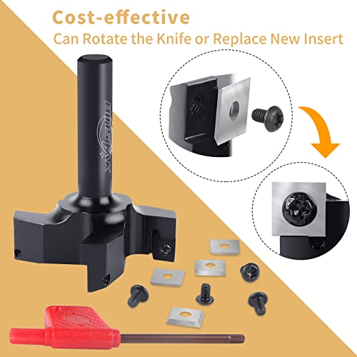 BINSTAK CNC Spoilboard Surfacing Router Bit, 1/2" Shank 1" Cutting Diameter, Insert Carbide Slab Flattening Router Bit Planing Bit Wood Planer Bit by BINSTAK - Image 2