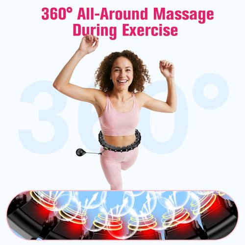 XVCAS Fit Hoop Weighted Hula Pilates Circles, 32 Detachable Parts & 65-Inch Plus-Size Fit, Weight Loss Fitness Gear, Quiet Home Workout Tool for Waist Training & Gifts for Adult Women - Image 2