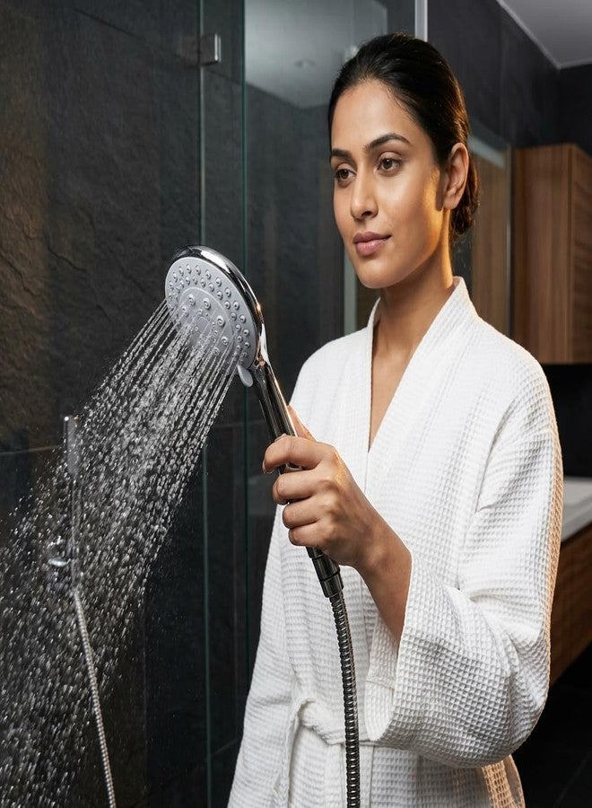 PISTIS Rain Hand Shower Set with 1.5 Meter Hose Pipe, Hook, High-Pressure, Water Saving, with Teflon Tape - Image 3