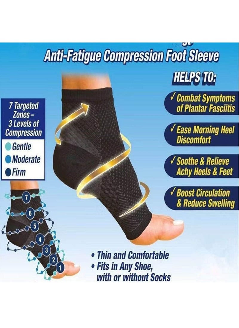 Gonice - Foot Guard Ankle Sports Protector, Prevent Plantar Fasciitis Compression Foot Sleeve, Heel Arch and Ankle Support Foot Care Compression Sleeve-2 pairs - Image 1