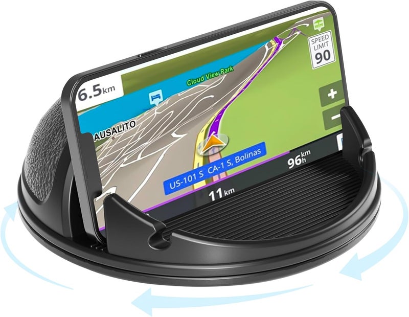 Loncaster Car Phone Holder Mount, [Horizontal 360° Rotatable] Silicone Phone Mount for Car Dashboard, Hands Free Cell Phone Holder Car Compatible with iPhone 16 15 14 13 12 Pro Max Samsung Phones - Image 1
