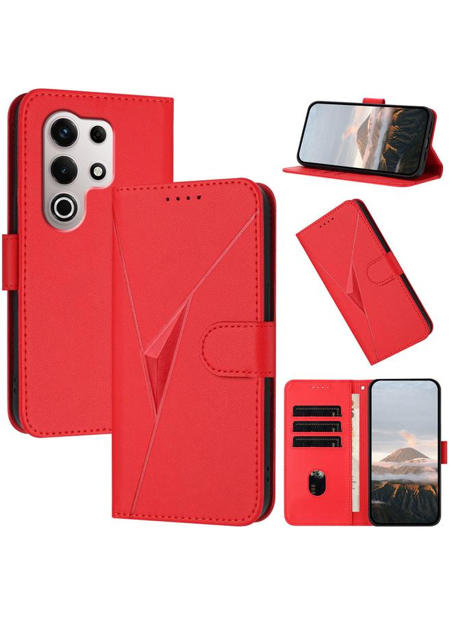 erorex Case For Itel S25 Ultra Triangle Pattern Buckle Clasp Leather Phone Case - Image 1