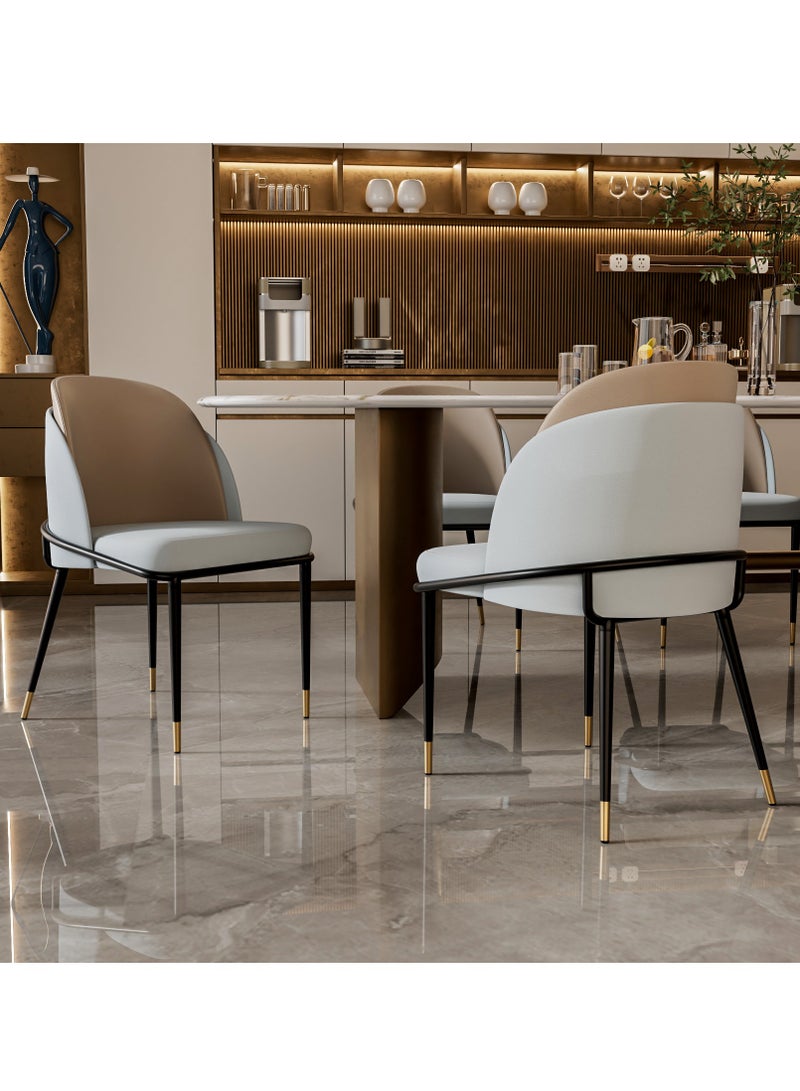 ويسفور كراسي طعام فاخرة، كراسي طعام مطبخ جلدية، مجموعة من 2 كرسي طعام مبطن، كراسي مطبخ بأرجل معدنية، كرسيان لتناول الطعام في المطاعم لغرفة الطعام وغرفة المعيشة - Image 3