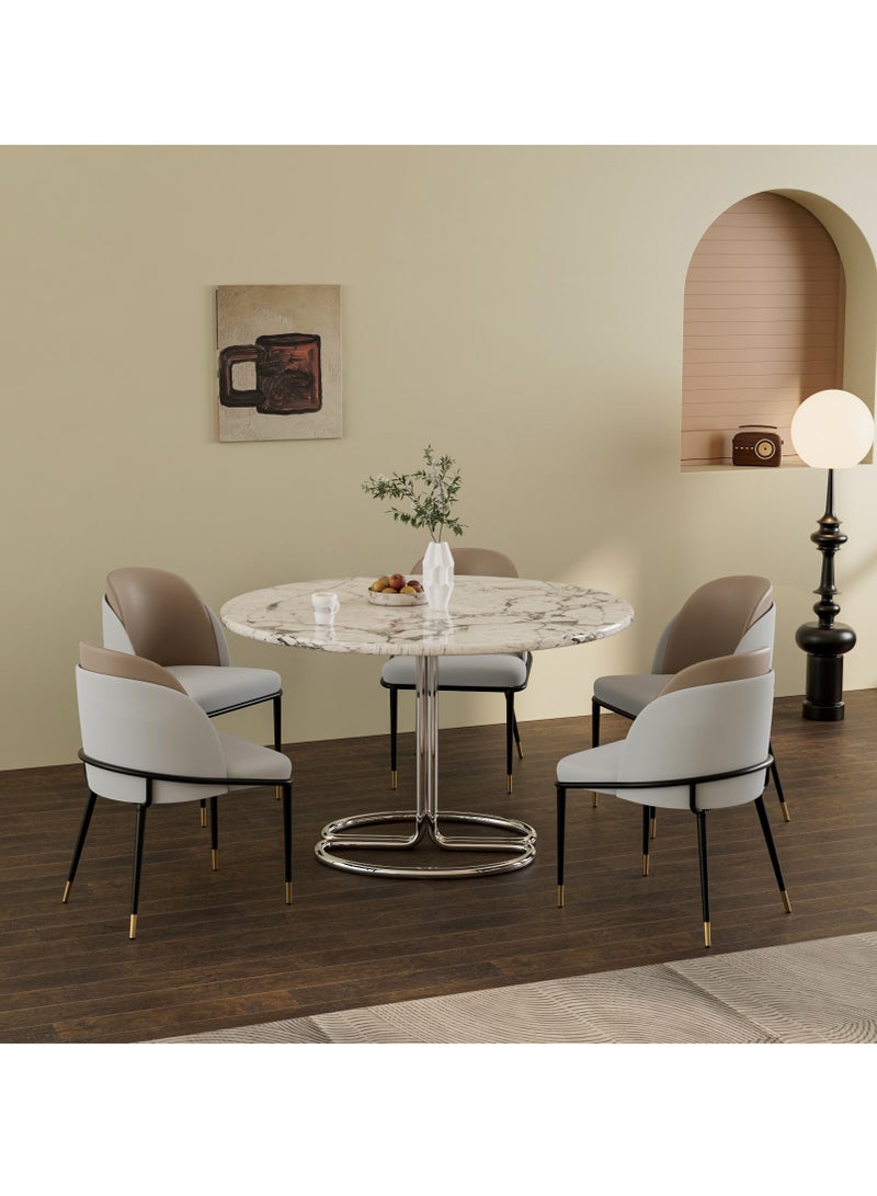 ويسفور كراسي طعام فاخرة، كراسي طعام مطبخ جلدية، مجموعة من 2 كرسي طعام مبطن، كراسي مطبخ بأرجل معدنية، كرسيان لتناول الطعام في المطاعم لغرفة الطعام وغرفة المعيشة - Image 4