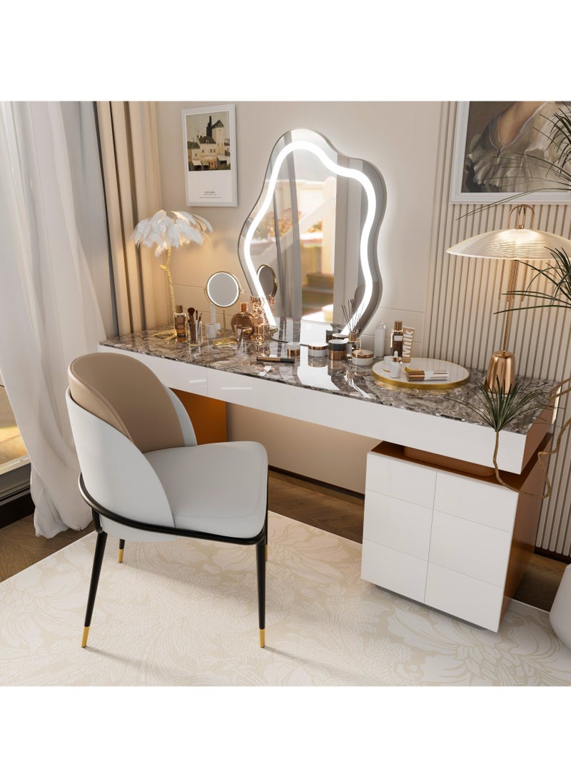 ويسفور كراسي طعام فاخرة، كراسي طعام مطبخ جلدية، مجموعة من 2 كرسي طعام مبطن، كراسي مطبخ بأرجل معدنية، كرسيان لتناول الطعام في المطاعم لغرفة الطعام وغرفة المعيشة - Image 5