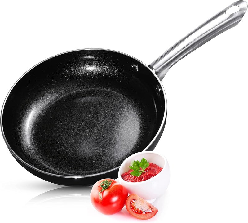 INTIGNIS Non Stick Frying Pan | 24cm | Kitchen, Home Essentials for Sautéing, Roasting, Broiling - German GREBLON Diamond Infused Non Stick Ceramic Coating | Chemical Free - Image 2